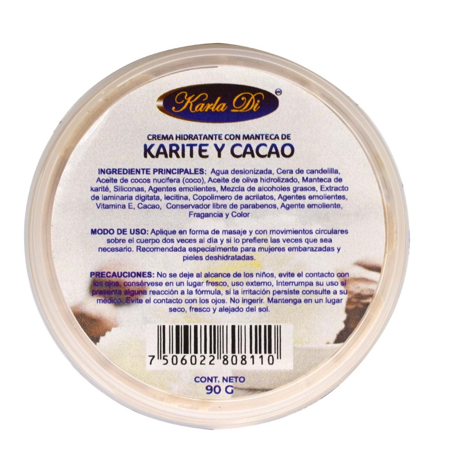 Crema Manteca Karite Cacao 90 G (KARLA DI NATURALS)