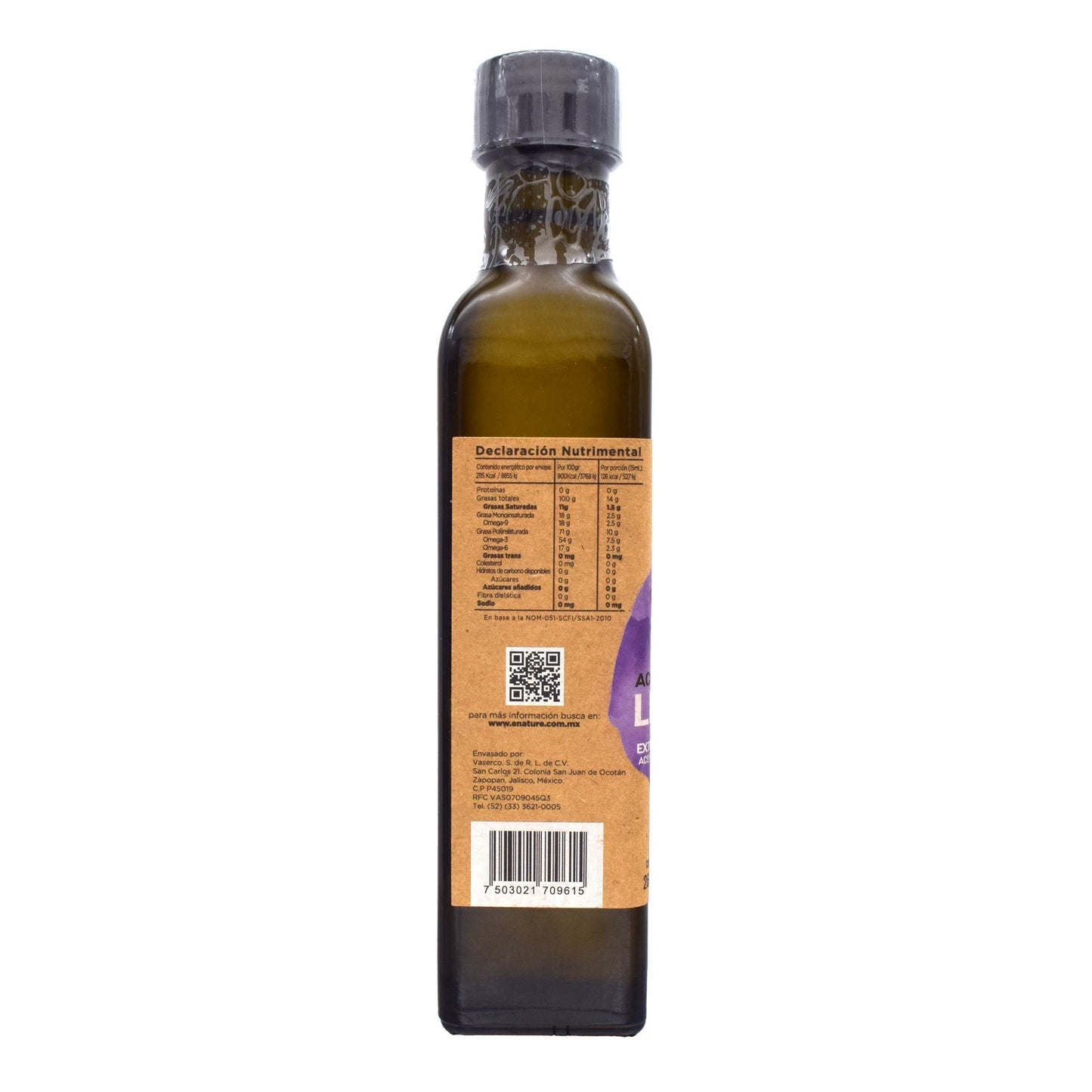 Aceite De Linaza Extra Virgen 260 Mililitros (E-NATURE)