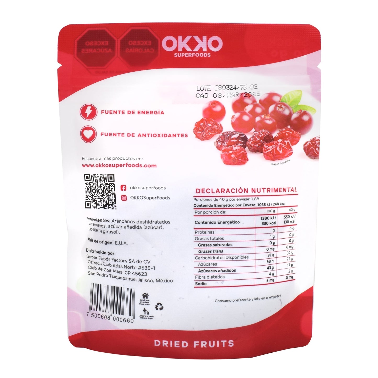 Arandano 75 G (OKKO SUPER FOODS)