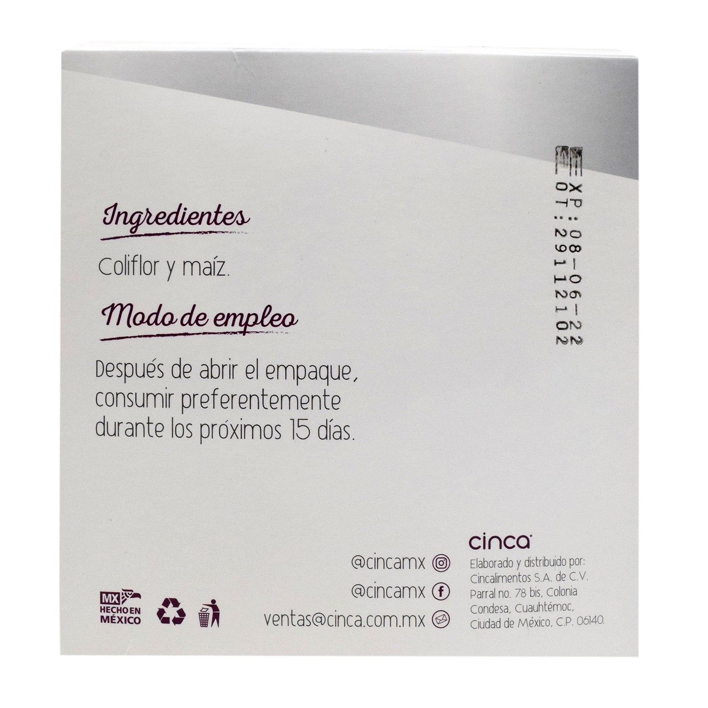 Tostadas De Coliflor 156 G (CINCA)