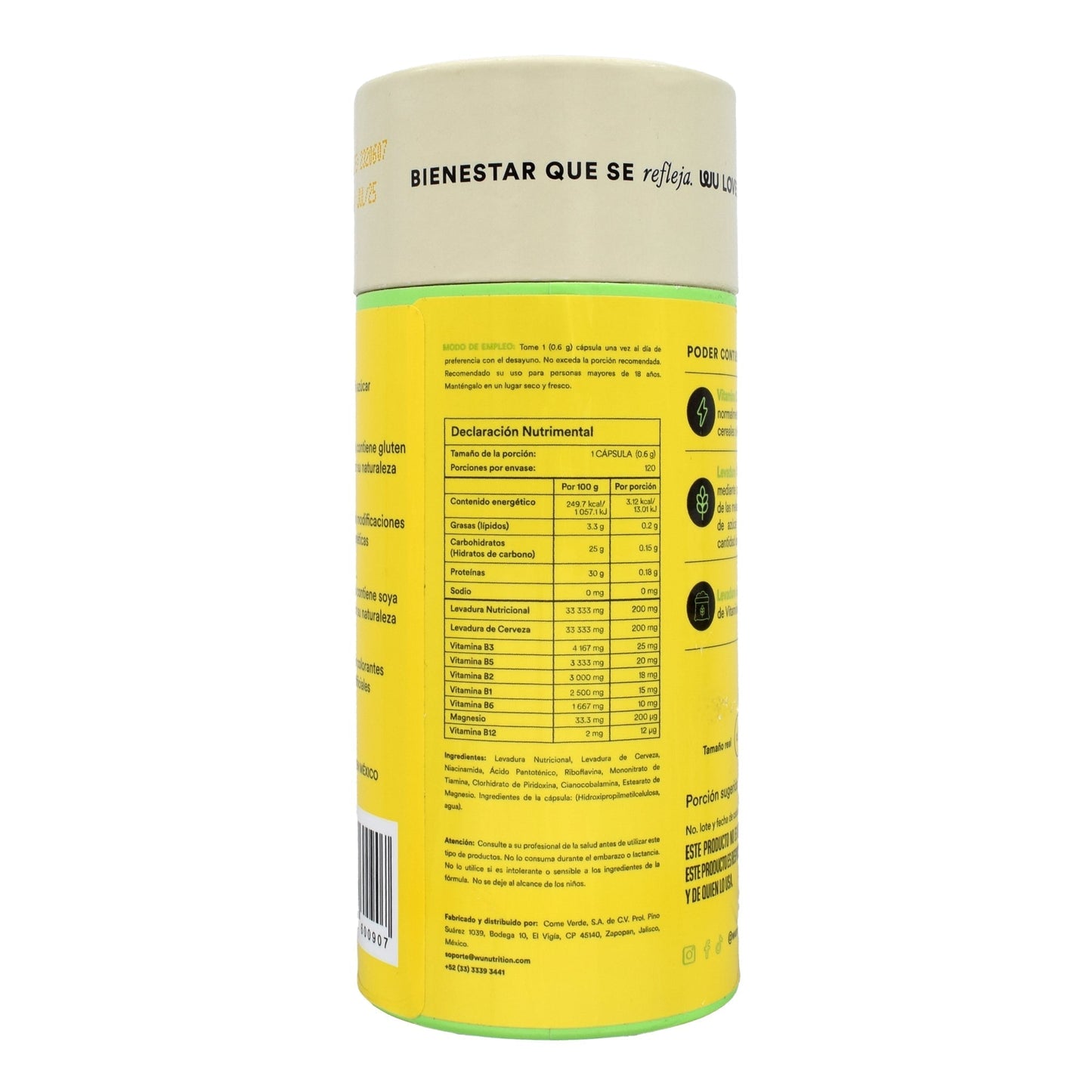 Complejo B 120 Cápsulas (WU NUTRITION)