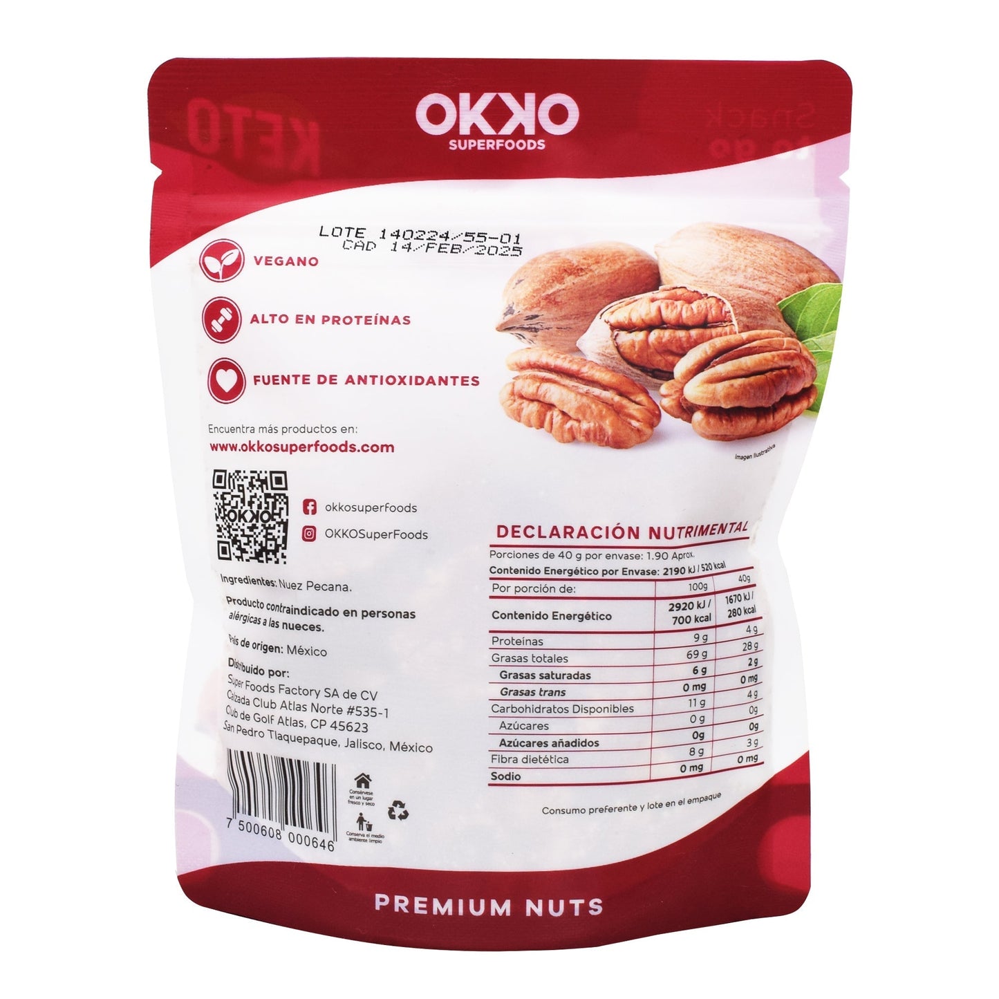 Nuez Pecana 75 G (OKKO SUPER FOODS)