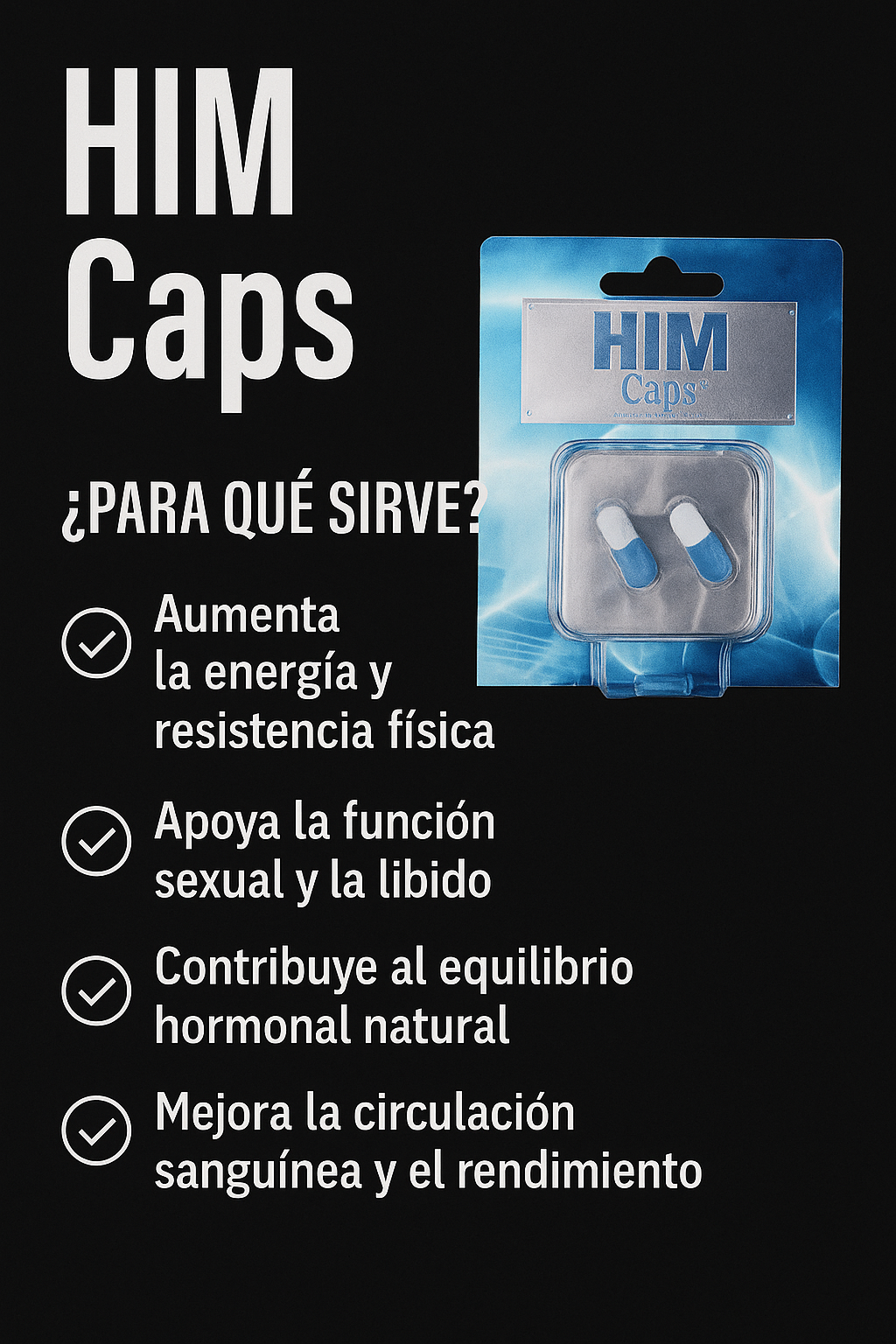 Him Caps 2 Cápsulas 400 mg con ginseng y maca