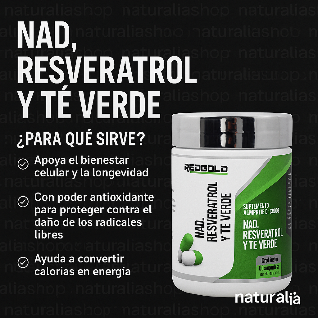 Nad Resveratrol Y Te Verde 60 Cápsulas (RED GOLD)
