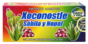 Xoconostle Sabila Y Nopal 60 Tab 500 Mg