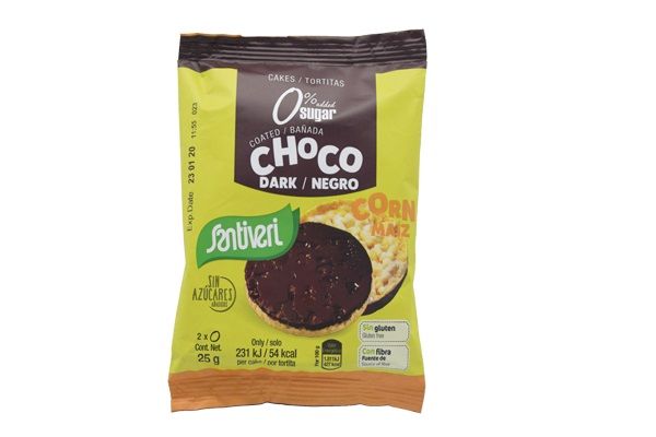 Tortitas De Maiz Choco Negro Sin Azucar 25 G