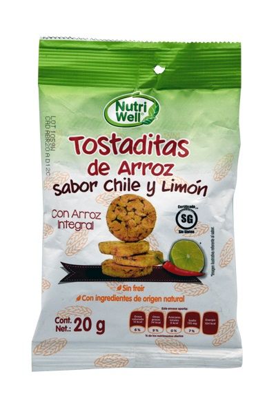 Tostaditas De Arroz Integral Chile Y Limon 20 G