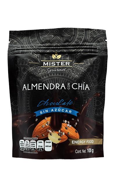 Almendra Con Chia Chocolate Sin Azucar 100 G