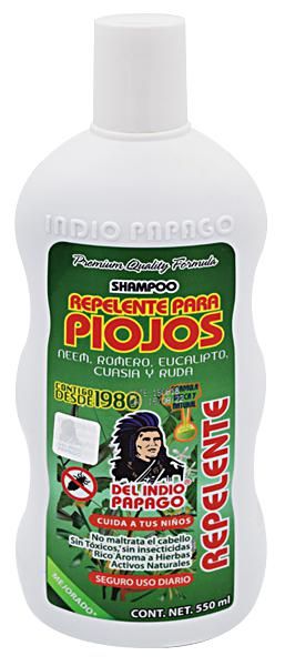 Shampoo Repelente De Piojos Indio Papago 550 Ml